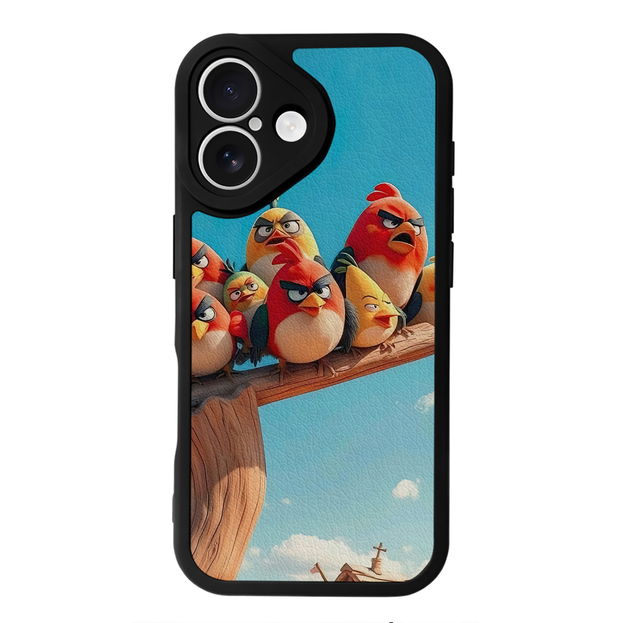 （画像用） Angry Birds アングリーバード 【iPhone 16シリーズ対応】シリコンスマホケース（レザー調） 材質：シリコン